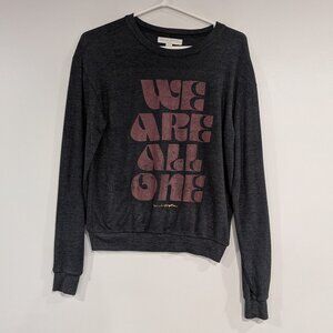 Spiritual Gangster "We Are All One" Long Sleeve Tee Charcoal Grey Size Small